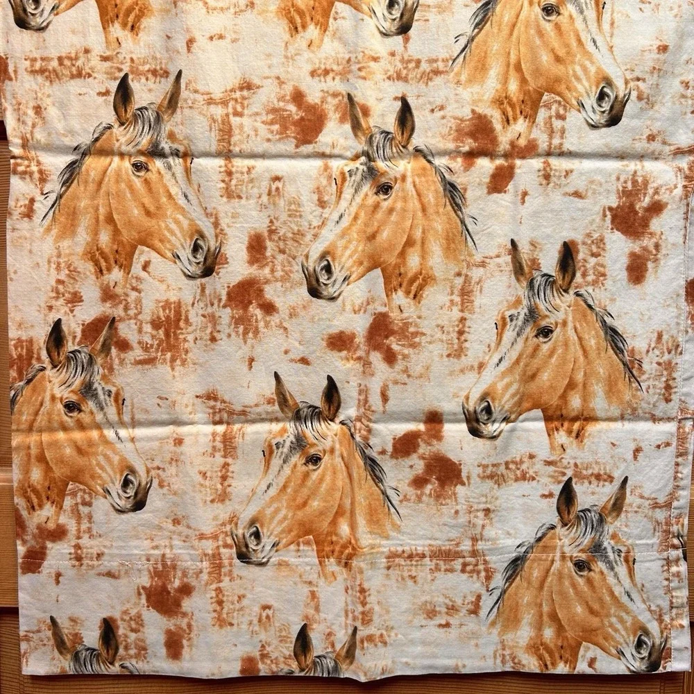 VTG Horses Pillowcase Standard Size Homemade 20